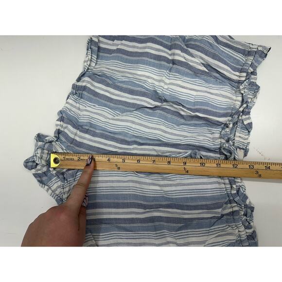 SO Juniors Shorts Size XL Blue Striped High Rise Soft Shortie Elastic Waist - Picture 8 of 11